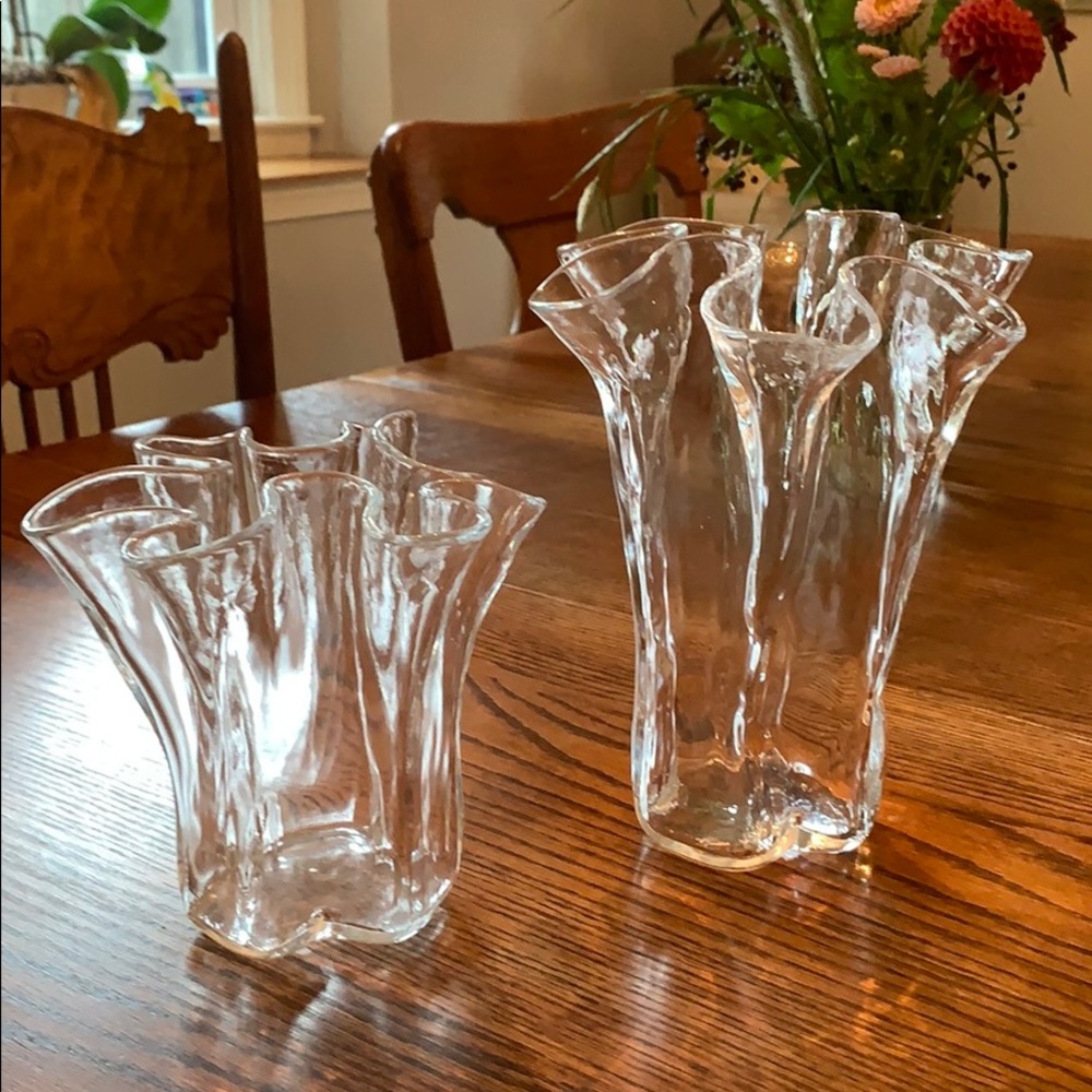 Crate & Barrel glass vases (set of 2)